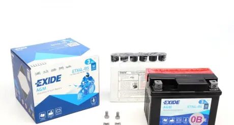 Аккумулятор 3Ah-12v AGM (ETX4L-BS) (113х70х85) R, EN50 exide ETX4LBS