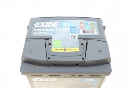 Акумулятор 53Ah-12v PREMIUM(207х175х190),R,EN540 exide EA530