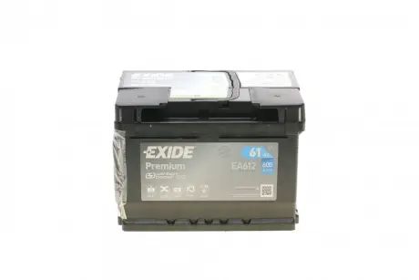 Аккумулятор 61Ah-12v PREMIUM(242х175х175),R,EN600 exide EA612