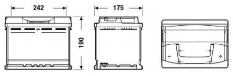 Аккумулятор 62Ah-12v EXCELL(242х175х190),R,EN540 exide EB620