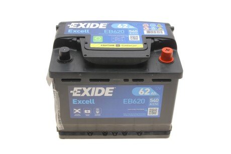 Аккумулятор 62Ah-12v EXCELL(242х175х190),R,EN540 exide EB620