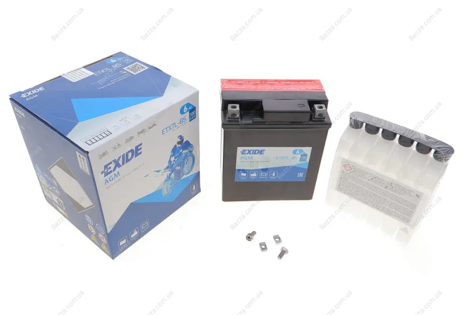 Аккумулятор 6Ah-12v AGM  (113х70х130) R, EN100 exide ETX7L-BS