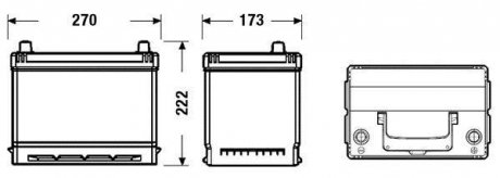 Аккумулятор 70Ah-12v EXCELL(266х172х223),R,EN540 exide EB704