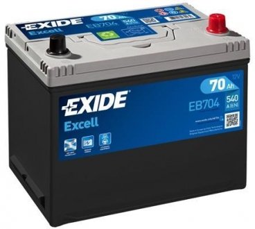 Аккумулятор 70Ah-12v EXCELL(266х172х223),R,EN540 exide EB704