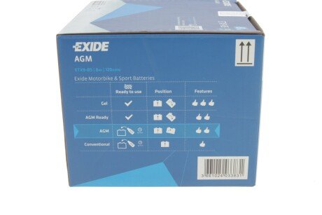 Акумулятор (акб) agm 105 ah exide ETX9BS