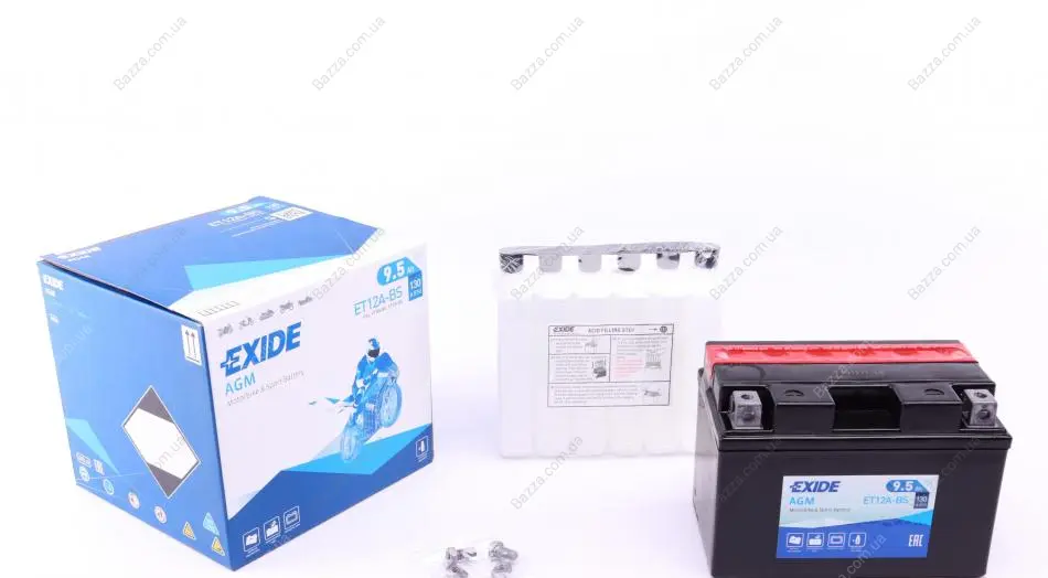 Аккумулятор 9,5Ah-12v AGM  (150х87х105) L, EN130 exide ET12A-BS