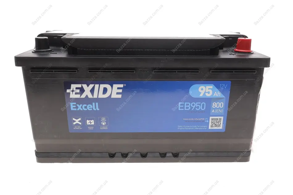 Аккумулятор 95Ah-12v EXCELL(353х175х190),R,EN800 Exide EB950 (фото 1)