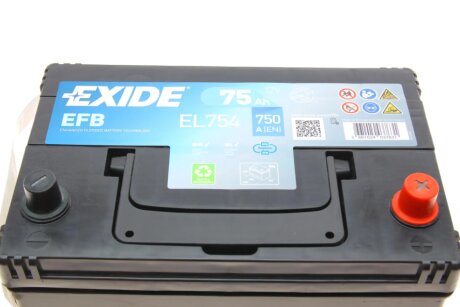 Аккумулятор (акб) 75ah (ампер) exide EL754