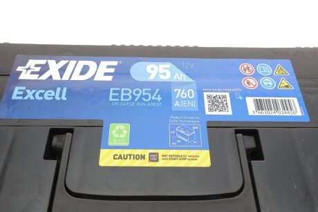 Аккумулятор (акб) 95ah (ампер) exide EB954