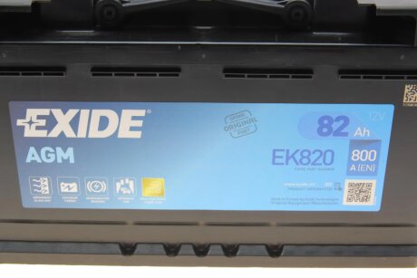 Стартерный аккумулятор exide EK820