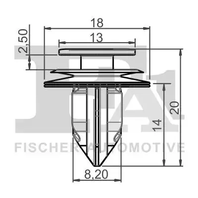 Кліпса кріплення (затискач) FA1 (Fischer Automotive One) 77400275 (фото 1)