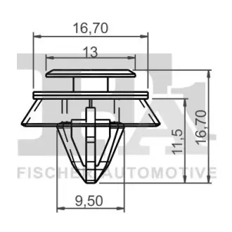 Кліпса кріплення (затискач) FA1 (Fischer automotive one) 89400255 Hyundai Туксон