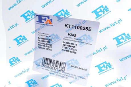 Монтажные комплекты для турбокомпрессоров fa1 (fischer automotive one) KT110025E