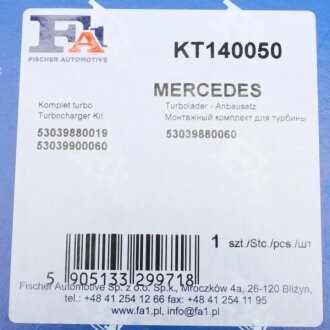 Монтажные комплекты для турбокомпрессоров fa1 (fischer automotive one) KT140050