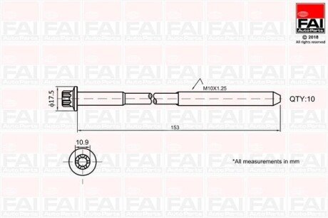 К-кт болтів ГБЦ Opel X14XE/X16XEL/X18XE Z fa1 (fischer automotive one) B701 на Опель Вектра с