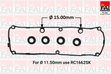 К-кт прокладки кришки клап. VW GOLF 1.6/2.0TDI 05-, PASSAT 1.6/2.0D 05- SKODA OCTAVIA 1.6/2.0D 04- AUDI A4 2.0TDI 07-, A6 2.0D 04- fa1 (fischer automotive one) RC1663SK