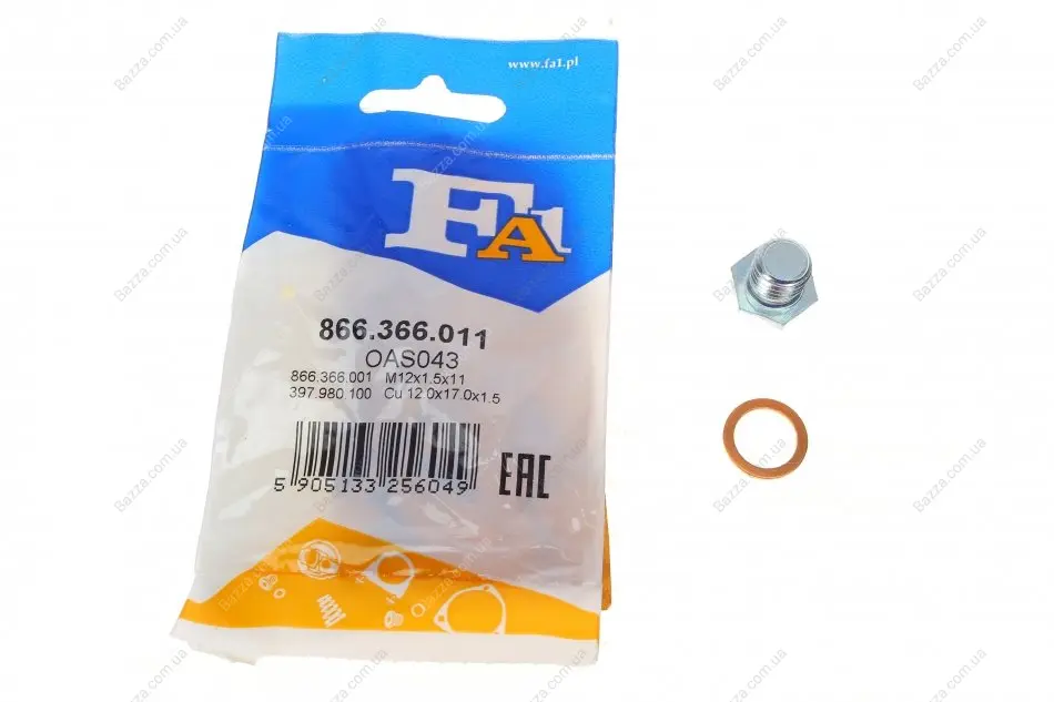 Масляные пробки/M12x15x11 FA1 (Fischer automotive one) 866.366.011