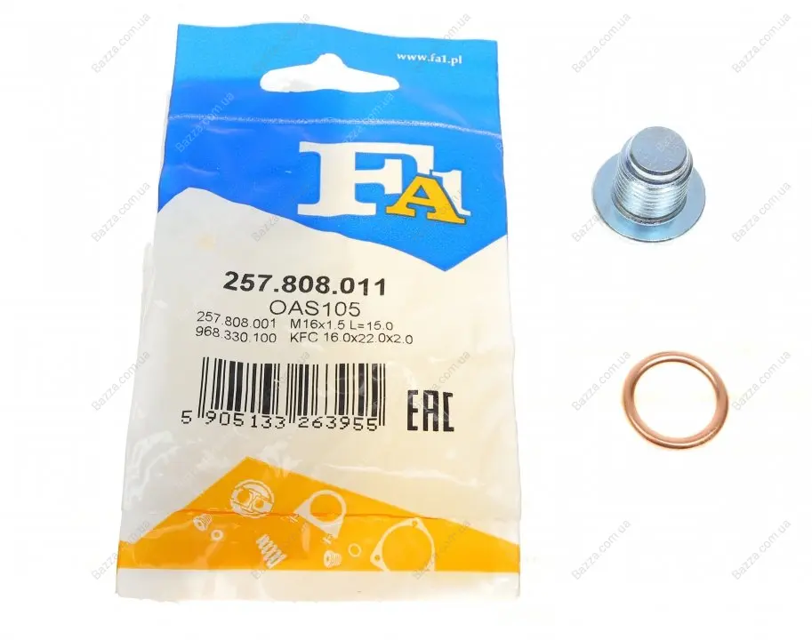 Масляные пробки/M16x15 L15 FA1 (Fischer automotive one) 257.808.011