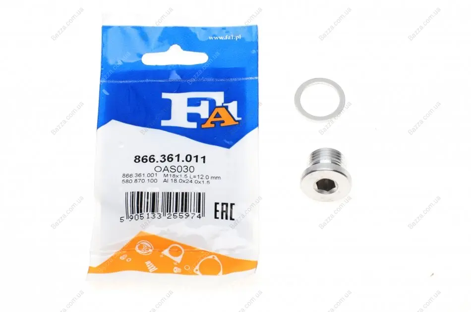 Масляные пробки/M18x15 L=12 FA1 (Fischer automotive one) 866.361.011