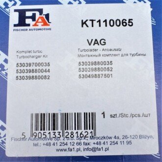 Монтажные комплекты для турбокомпрессоров fa1 (fischer automotive one) KT110065