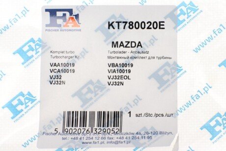 Монтажные комплекты для турбокомпрессоров fa1 (fischer automotive one) KT780020E