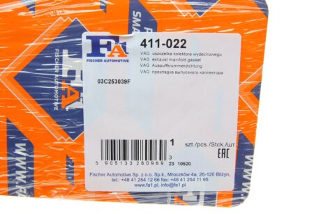 Прокладка выпускного коллектора fa1 (fischer automotive one) 411022