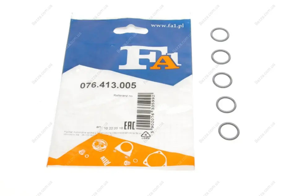 Уплотнительное кольцо/FPM 13,40 x 17,20 x 1,90 graphite FA1 (Fischer Automotive One) 076413005 (фото 1)