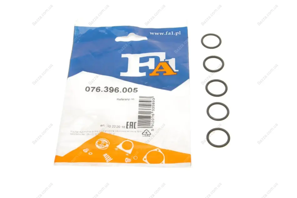 Уплотнительное кольцо/FPM 15,50 x 19,50 x 2,00 black FA1 (Fischer Automotive One) 076396005 (фото 1)