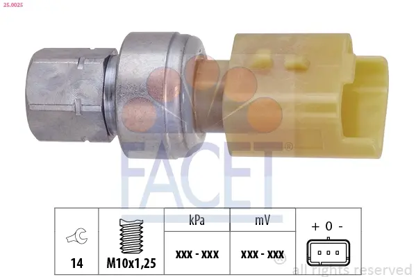 Датчик тиску Facet 25.0025 (фото 1)