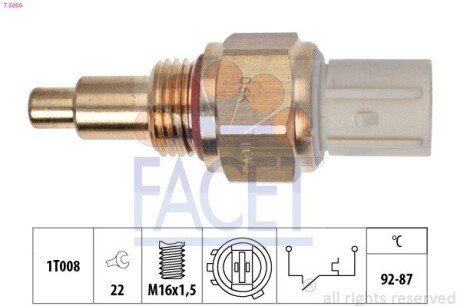 1 850 050 Датчик включения вентилятора facet 7.5050 на Rover 600