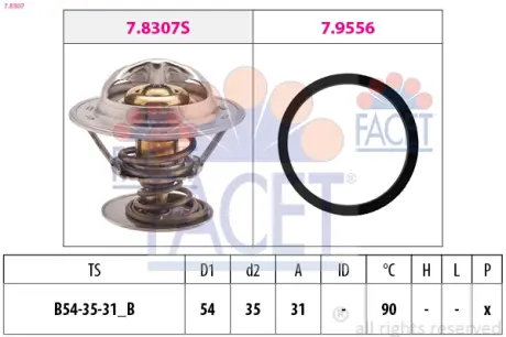 1 880 307 Термостат facet 78307