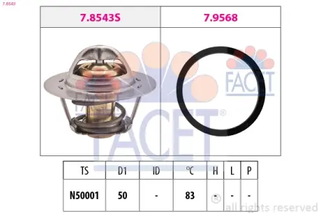 1 880 543 Термостат facet 78543
