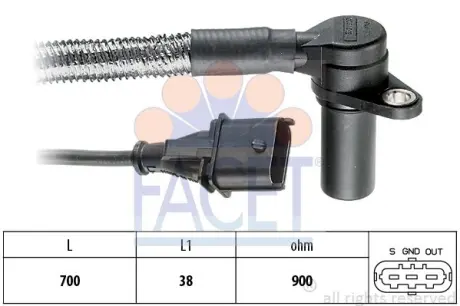 1 953 284 Датчик положения коленвала Facet 90284