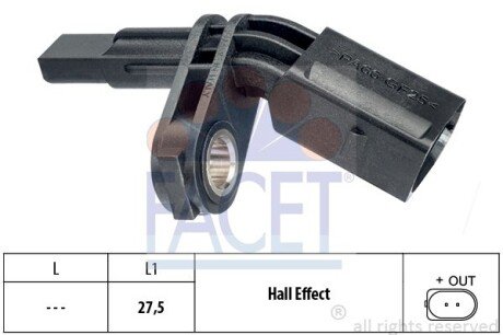 Датчик абс передній facet 210007 на Фольксваген Туран