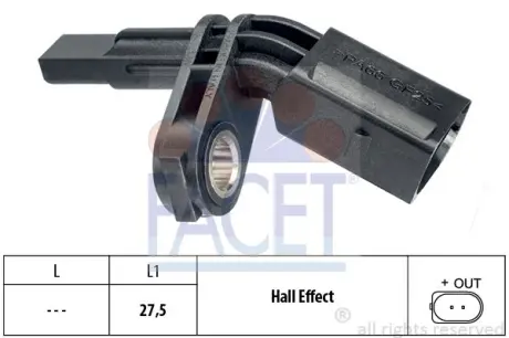 Датчик абс передний facet 21.0007 Фольксваген Амарок