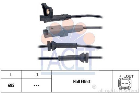 Датчик абс передній facet 210035