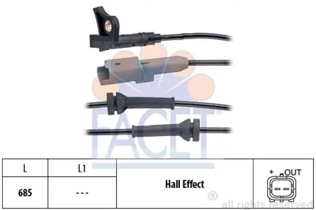 Датчик абс передний facet 210035