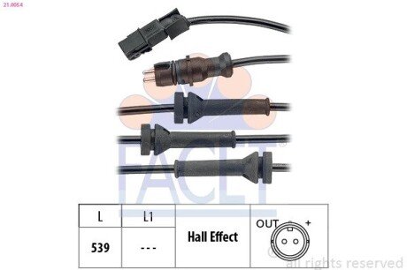 Датчик абс передній facet 21.0054 на Рено Сценик 2