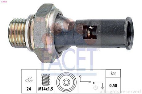 Датчик давления масла facet 7.0056