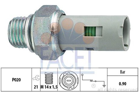 Датчик тиску масла facet 7.0153 на Рено Логан 2