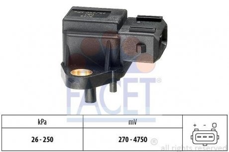 Датчик давления наддува (3 конт.) BMW 3(E36)/5(E34,E39)/7(E38) 2.5D 91-07 facet 103029 на Вольво 850