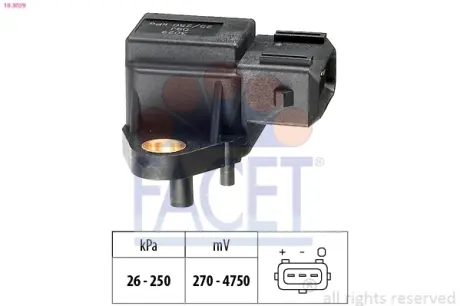 Датчик давления наддува (3 конт.) BMW 3(E36)/5(E34,E39)/7(E38) 2.5D 91-07 facet 103029 Бмв E34