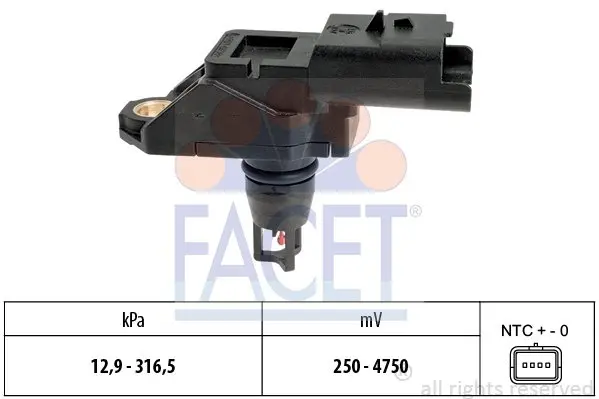 Датчик давления наддува Berlingo/Partner 1.6 HDi 10-/Scudo/Jumpy/Expert 2.0 HDi 10- Facet 10.3261 (фото 1)