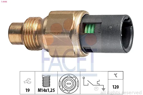 Датчик температуры (указатель/120°C) RENAULT 19 88-95/KANGOO 97-08 1.4i/TRAFIC 89-97 2.2 facet 74048