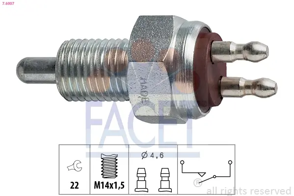 Датчик заднього ходу Ford Escort/Sierra/Orion/Transit 1.3i-2.5D 78-93 Facet 7.6007 (фото 1)