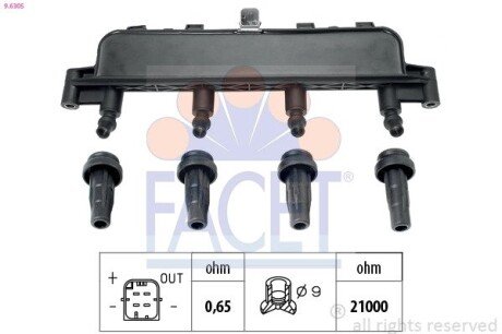 Катушка зажигания facet 9.6305