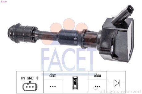 Катушка (модуль) зажигания facet 9.6537 на Вольво Xc60