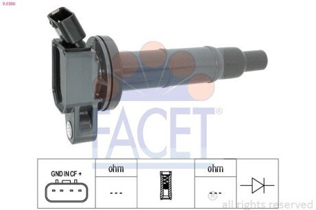 Катушка (модуль) зажигания facet 9.6366 на Тойота Камри 30