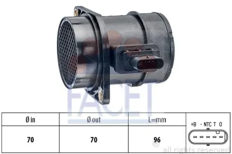 Расходомер воздуха (5 конт.) HYUNDAI ACCENT 05-10/і30 07-/KIA CEE'D 06- 1.1-1.7CRDi Facet 10.1372