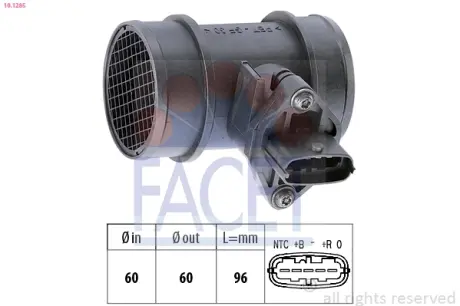 Расходомер воздуха (5 конт.) OPEL Combo, Astra H 1.0/1.2/1.4 03- Facet 10.1285